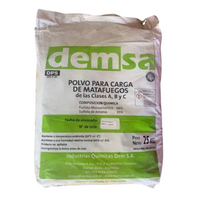 Polvo Extintor ABC Multipropósito Demsa de 25 kg